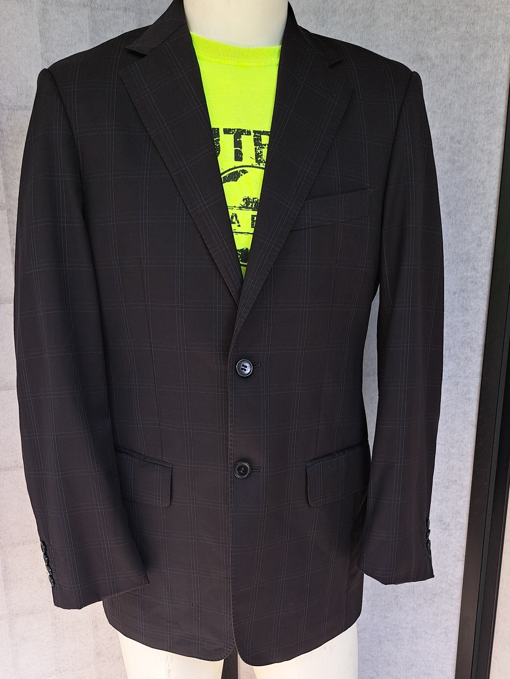 Men's Black Two-Button Blazer Jacket Made In Italy High Quality